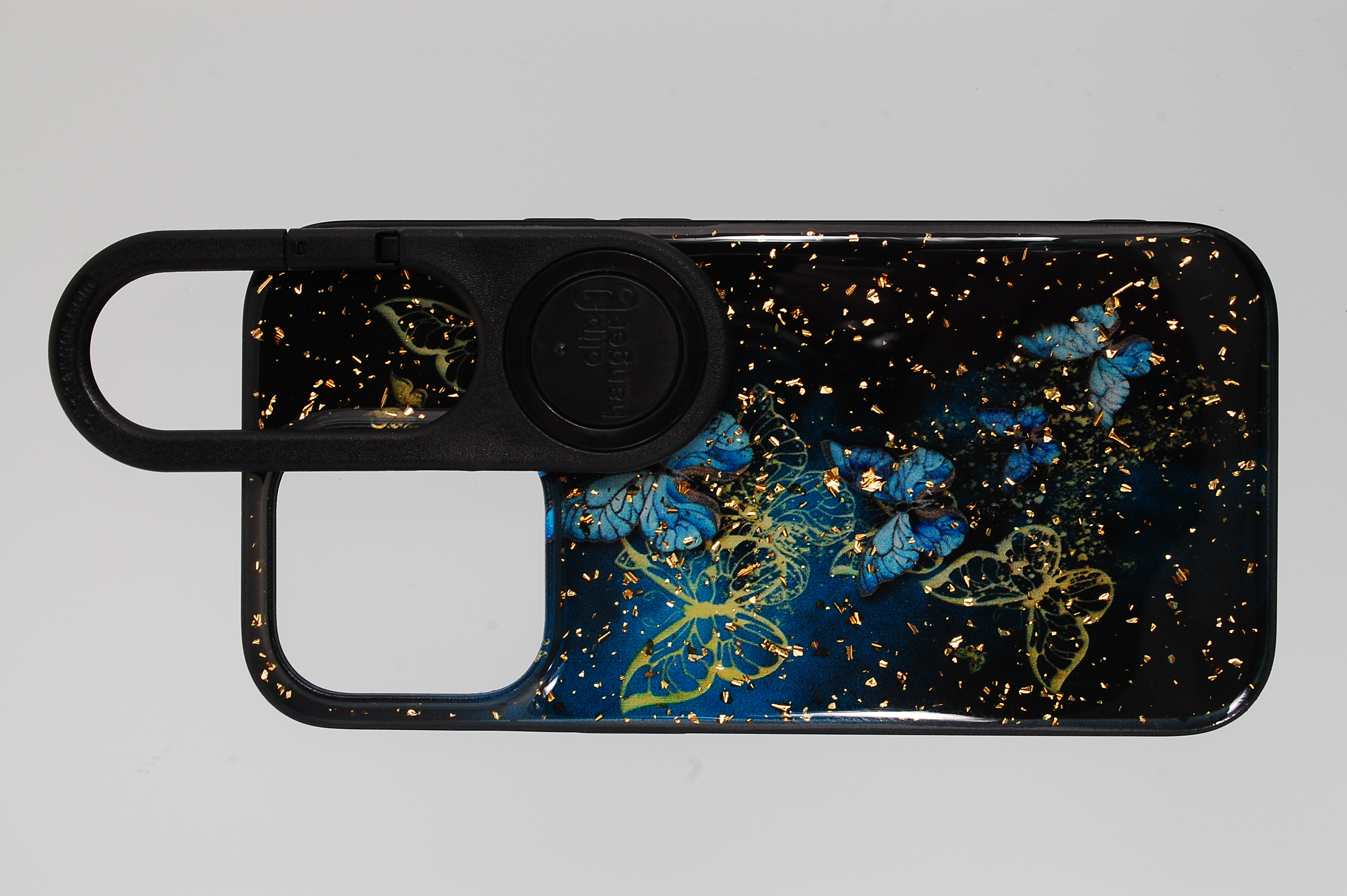 Pro Case - Apple iPhone 14 Pro Butterfly with Gold Sparkling Flakes
