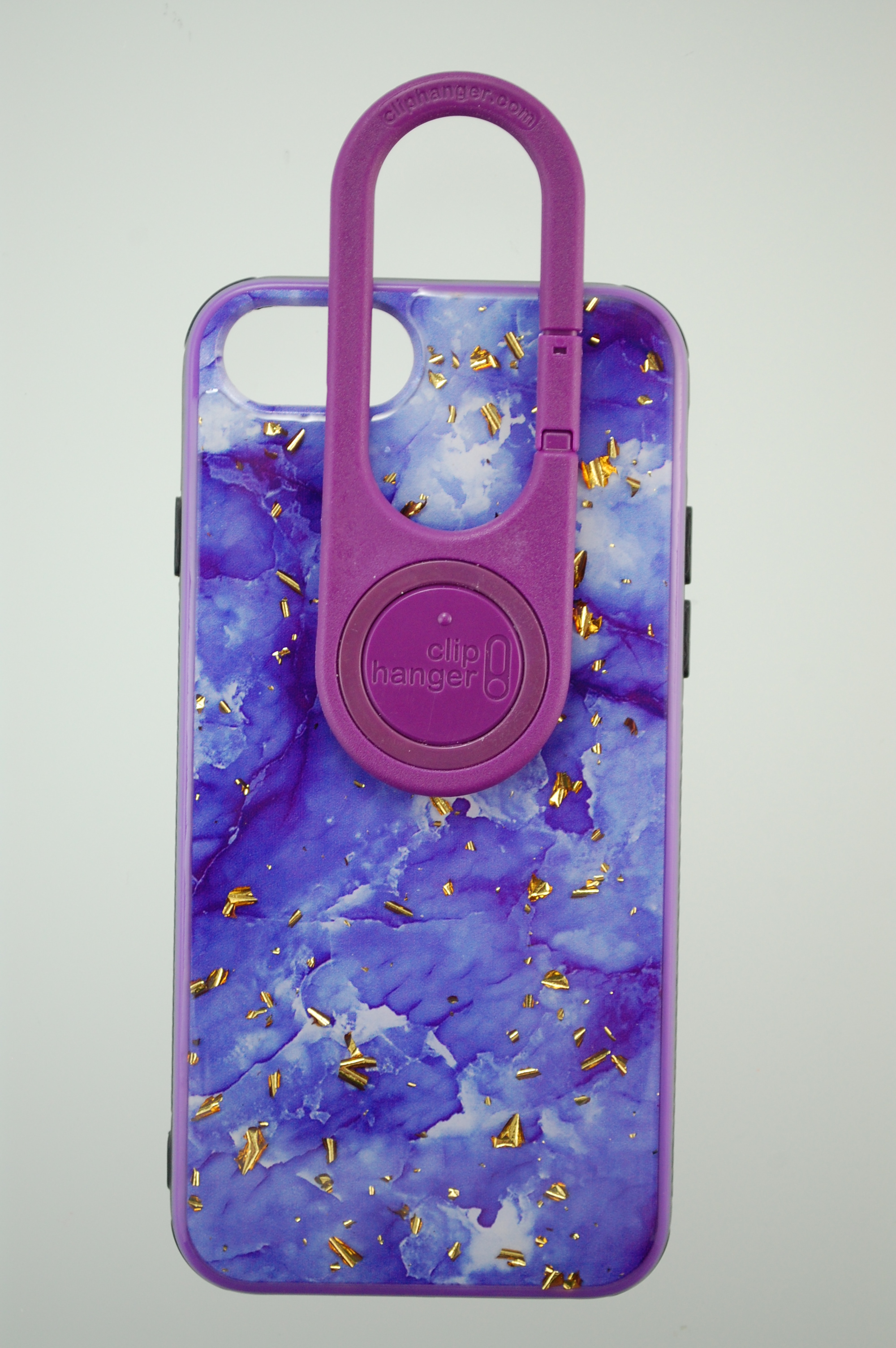 Pro Case - Apple iPhone 8 / 7 / SE3 / SE2 (2020,  2022 ) Purple Marble with Gold Flakes