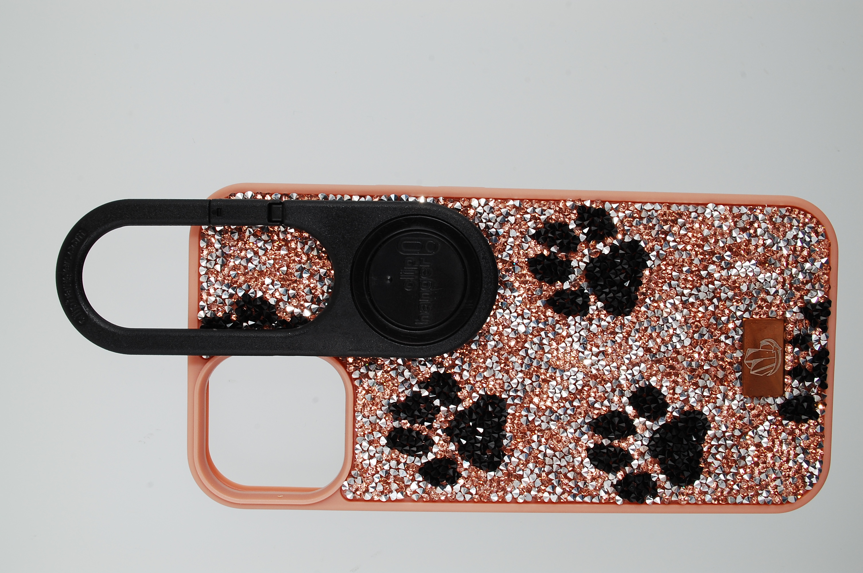 Pro Case - Apple iPhone 17e / 16E / SE4 / iPhone 13 / iPhone 14 Onyx Crystal Rose Gold with Black Paws