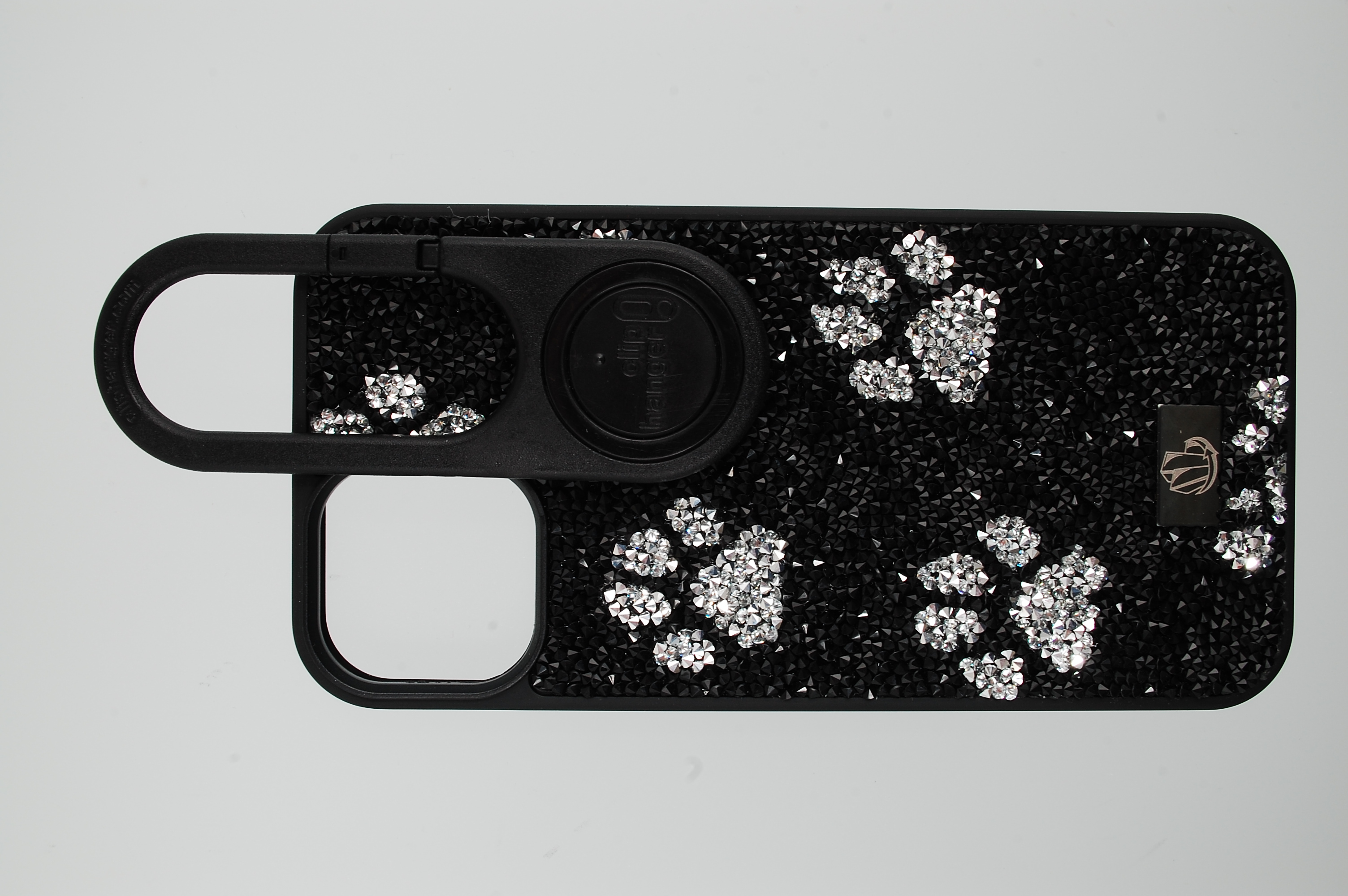 Pro Case - Apple iPhone 17e / 16E / SE4 / iPhone 13 / iPhone 14 Onyx Crystal Black with Silver Paws